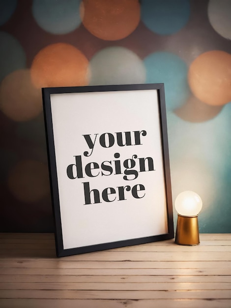 Free Poster mockup psd illustration in a frame showcasing artwork interior render