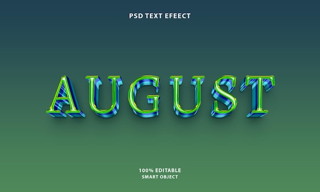 Free psd august text effect