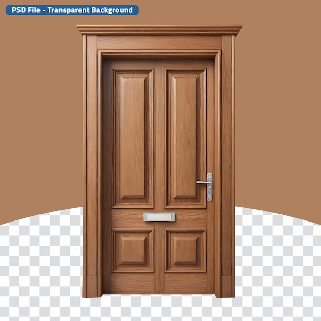 Free PSD Brown Door on transparent background