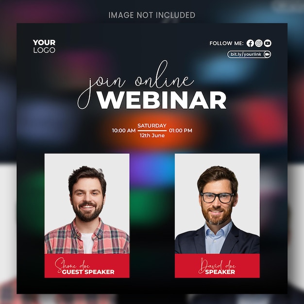 Free PSD business live webinar and corporate social media post template