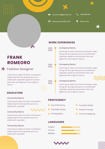 PSD free psd clean and modern resume portfolio or cv template