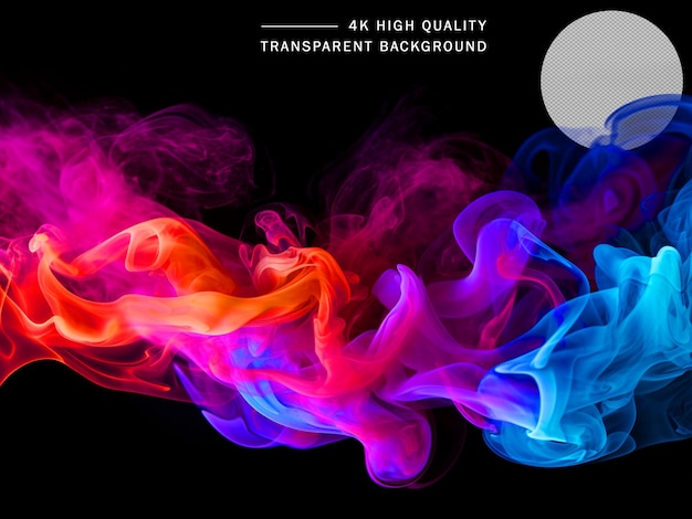 Free PSD Colourful smoke and high quality transparent background