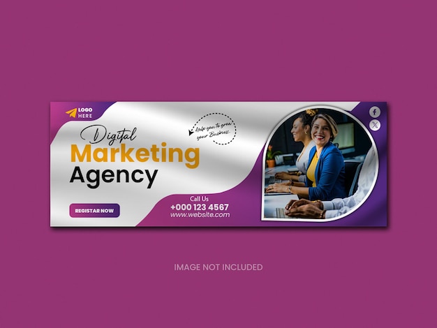 Free PSD digital marketing agency and corporate Facebook cover template