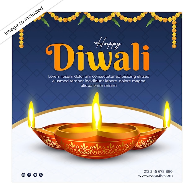 Free PSD diwali celebration instagram posts