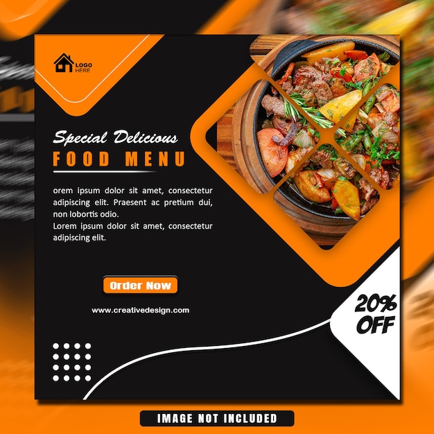 Free PSD food menu and restaurant facebook cover template