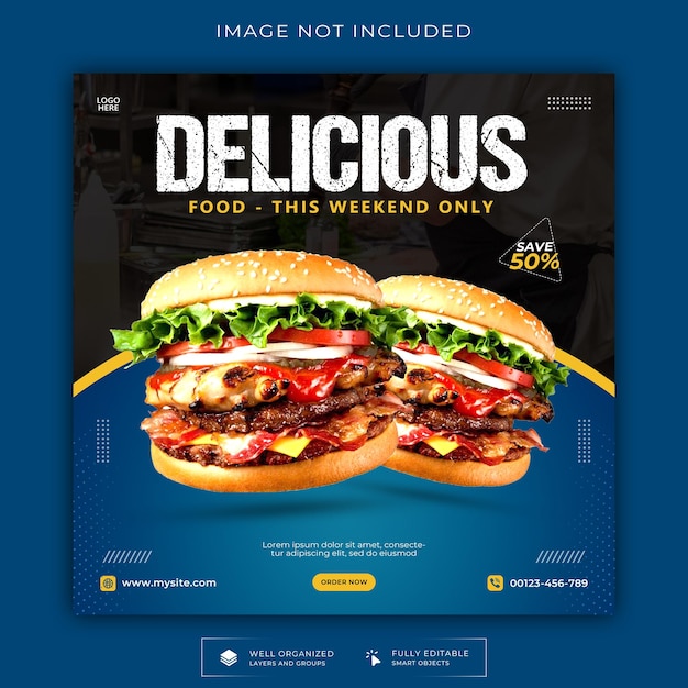 Free PSD food social media promotion and engaging design