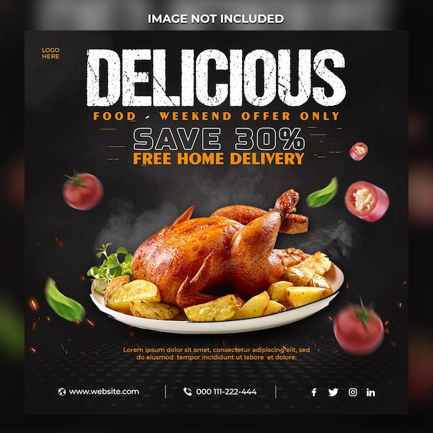 Free PSD food social media promotion and instagram banner post design