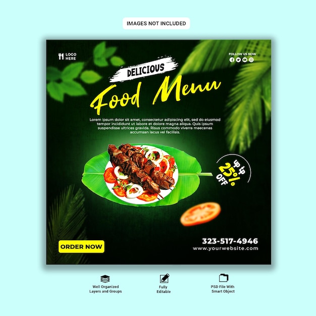 Free PSD Food Social Media Template