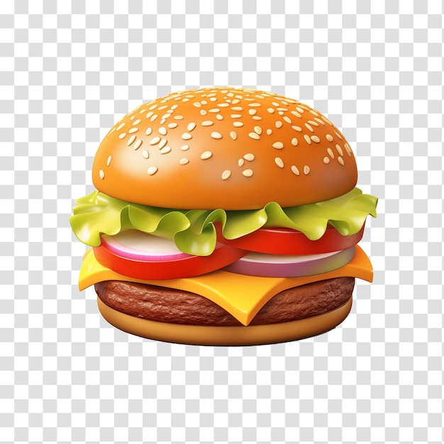 Free PSD fresh beef burger isolated on transparent background