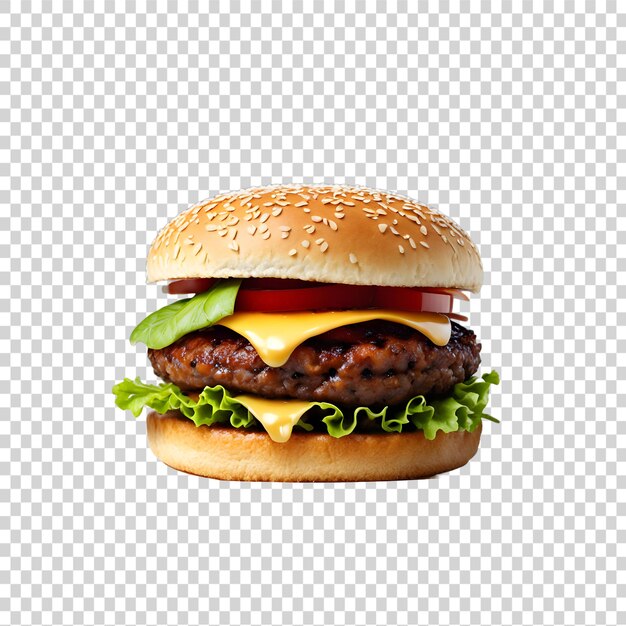 Free PSD fresh beef and chicken burger isolated on transparent background