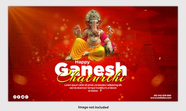 free psd ganesh chaturthi social media banner template design