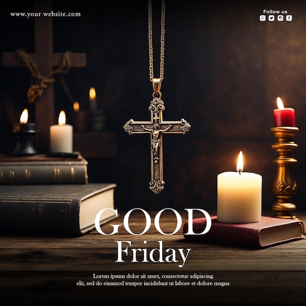 Free PSD good friday social media post design