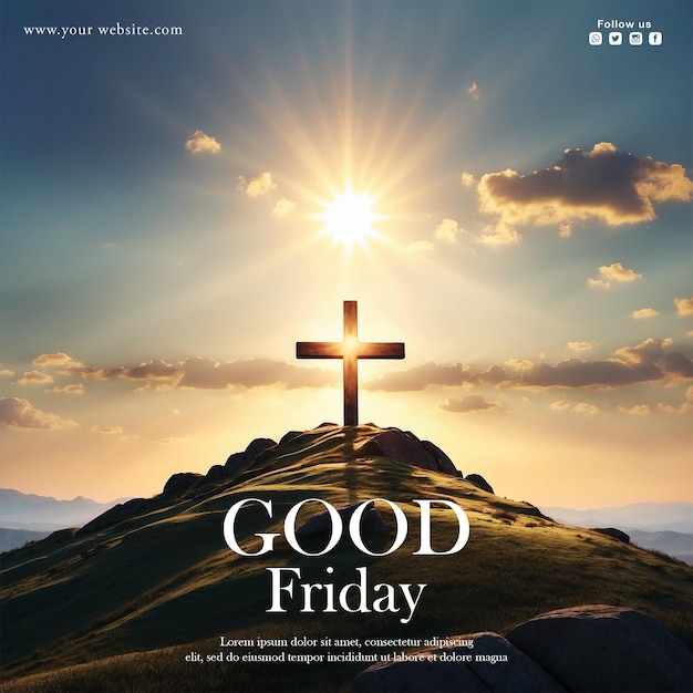 Free PSD good friday social media post design