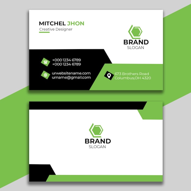 PSD free psd green and black corporate business card design template