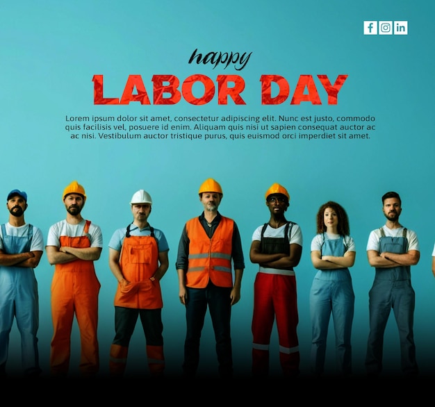 free psd happy labor day ai generated design