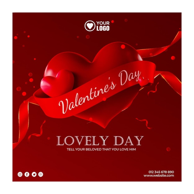 Free PSD Instagram posts collection for valentines day celebration