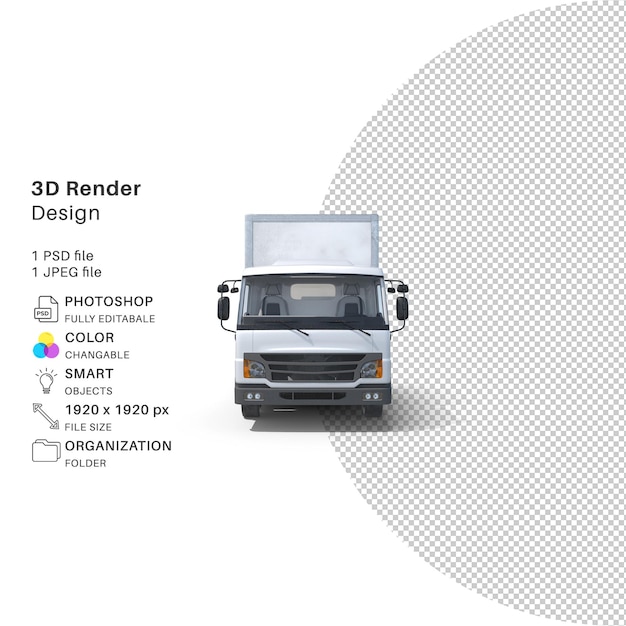 Free PSD isolated Delivery Truck over transparent surface