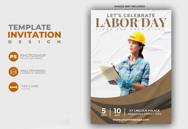 PSD free psd labor day invitation template