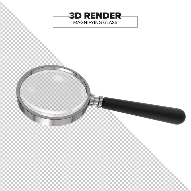 Free PSD magnifying glass in transparent background