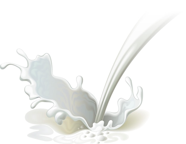 Free PSD milk splash element isolated