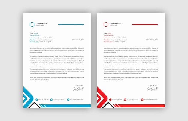 Free PSD modern business letterhead template