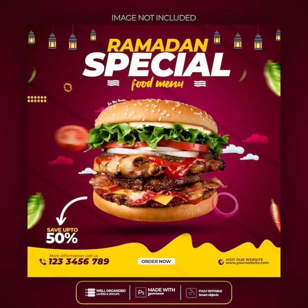 Free PSD ramadan event social media post template