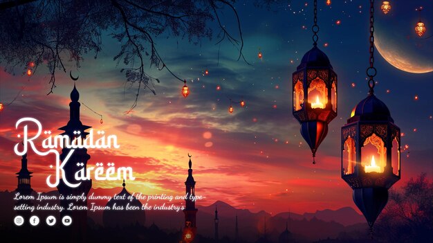 PSD free psd ramadan kareem greeting background with islamic cultural content design