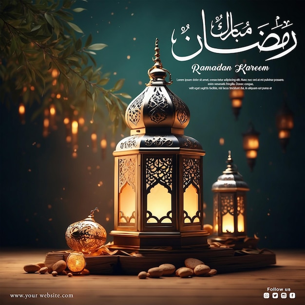 Free PSD ramadan kareem social media post design