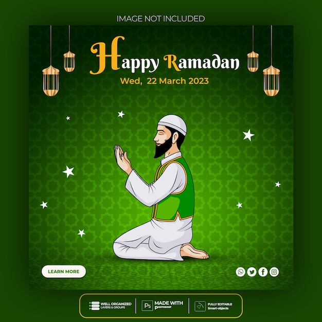 Free PSD ramadan kareem traditional islamic festival religious social media banner