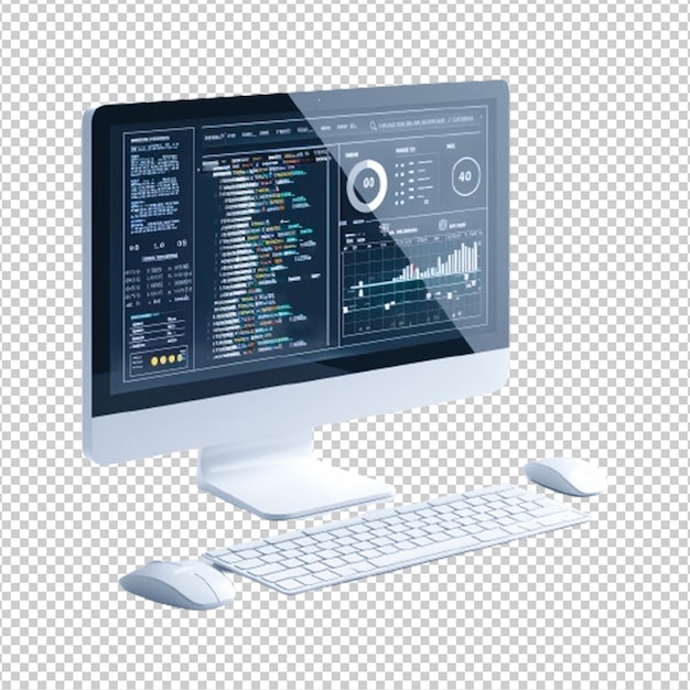 PSD free psd realistic computer design isolated on transparent background