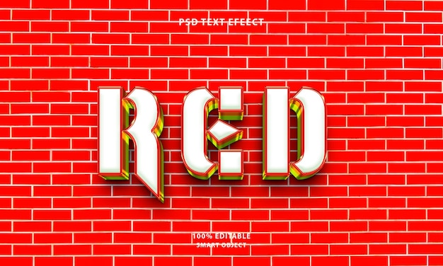 PSD free psd red 3d editable text effect