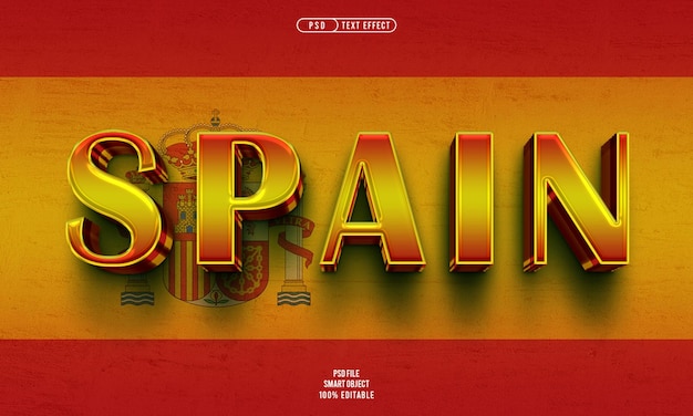 PSD free psd spain text style effect