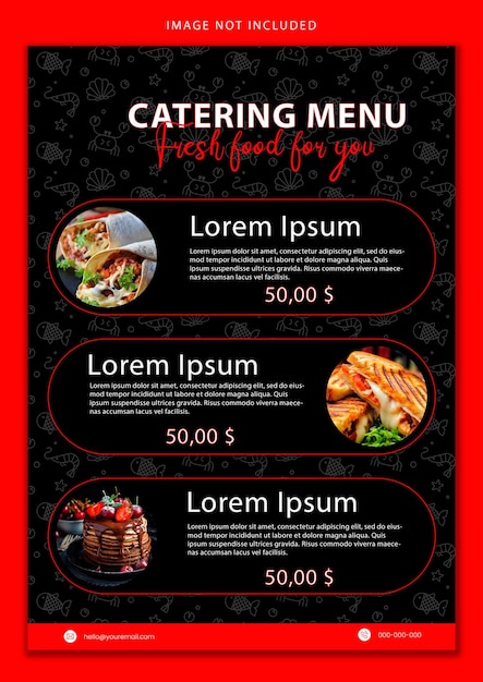 Free PSD special food menu restaurant poster template