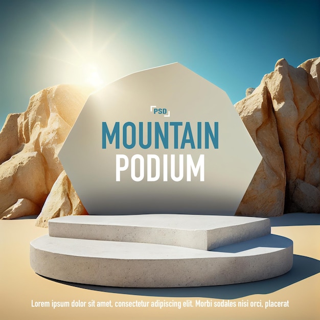 Free PSD template with product podium display product advertising square size template