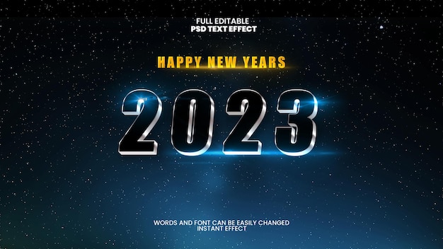 free PSD text effect happy new years 2023.