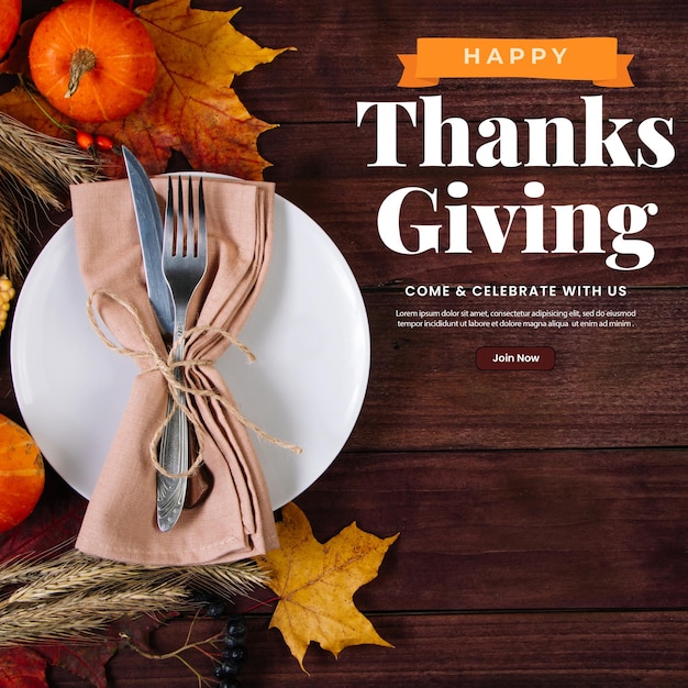 PSD free psd thanksgiving day design template