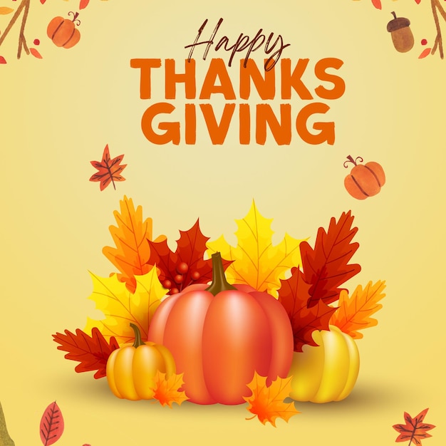 Free PSD Thanksgiving Day Design