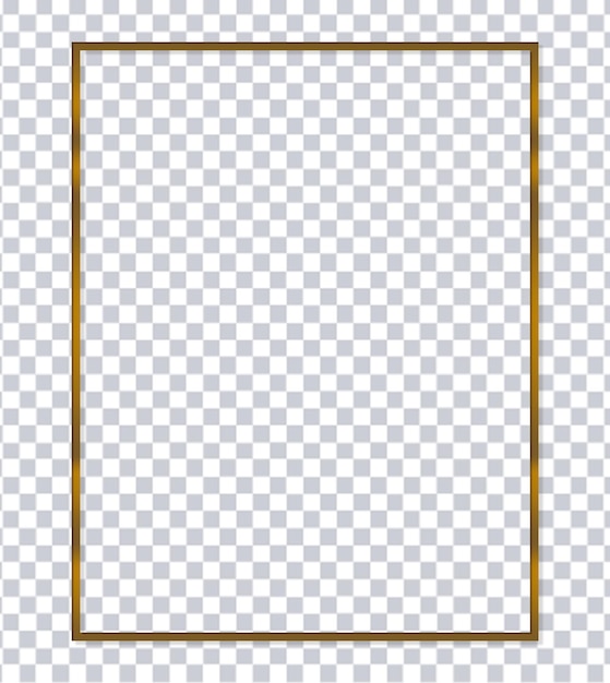 free psd. Vector golden glowing square frame isolated on transparent background. shiny frame with gl