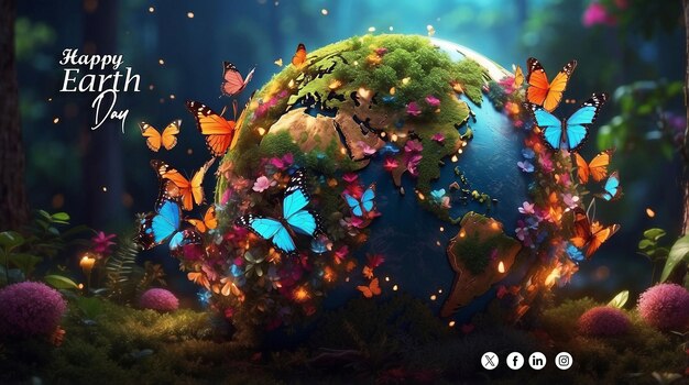 PSD free psd world environment and earth day concept social media banner poster flye