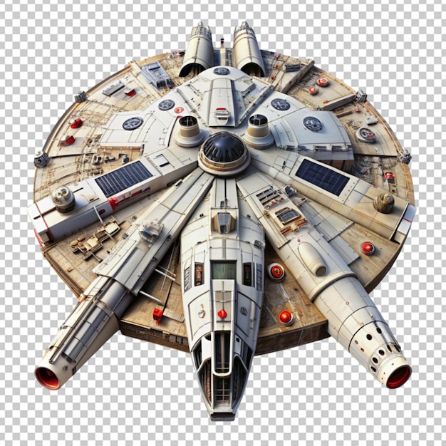 PSD free rebel starfighter wing landed isolated on transparent background