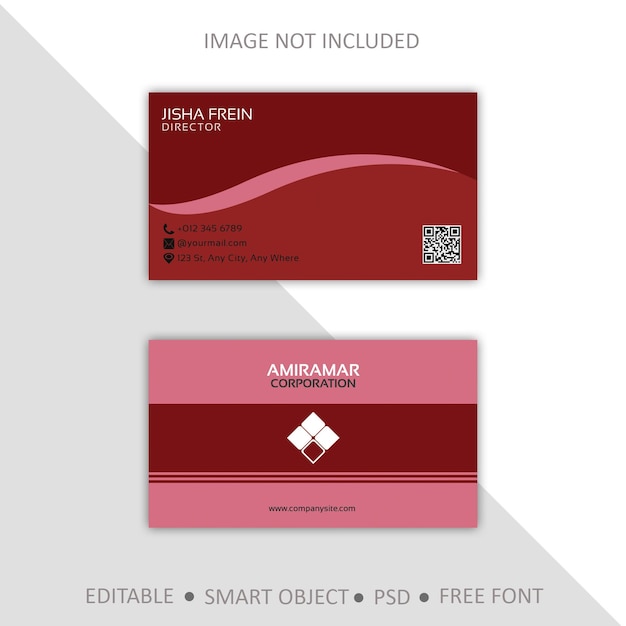 Free red business card design