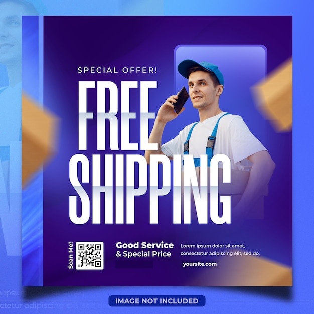 Free shipping home delivery service poster design