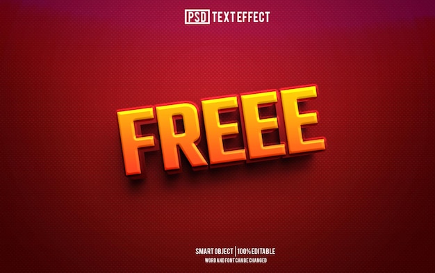 free text effect font editable typography 3d text