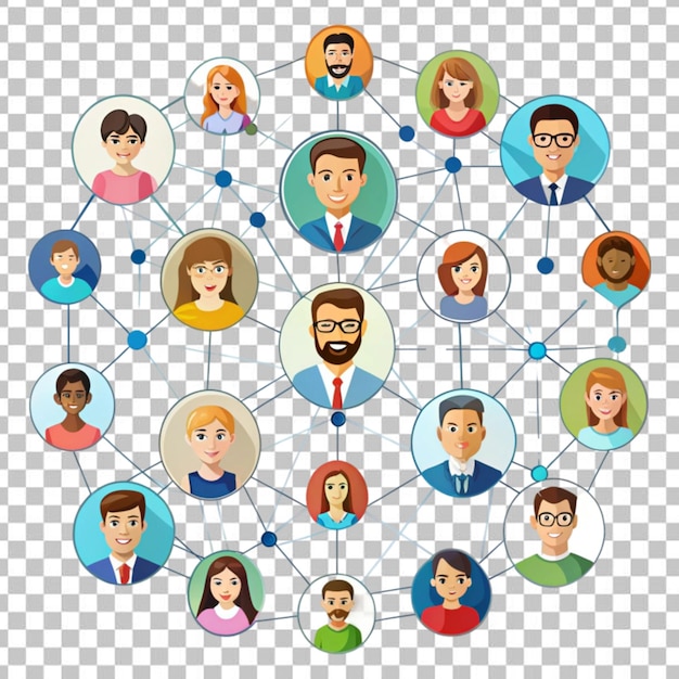 Free vector characters of people and their social network illustration