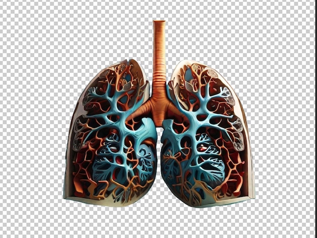 Free vector human internal organ with lungs background