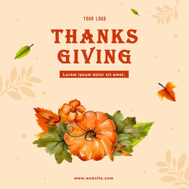 Free Vector Thanksgiving Day Design Template