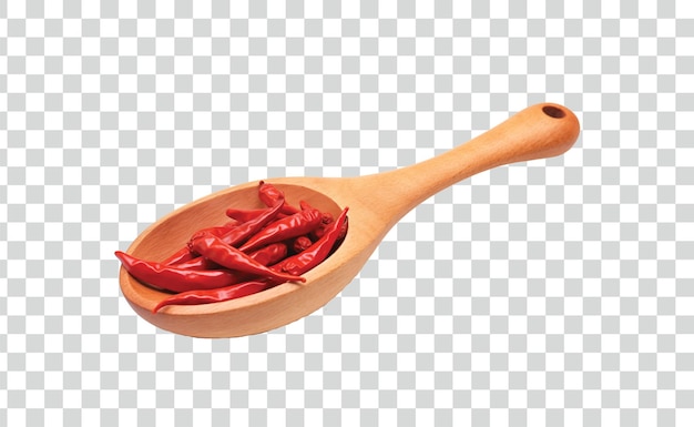 Free Wooden scoop full of red hot chili pepper png and psd