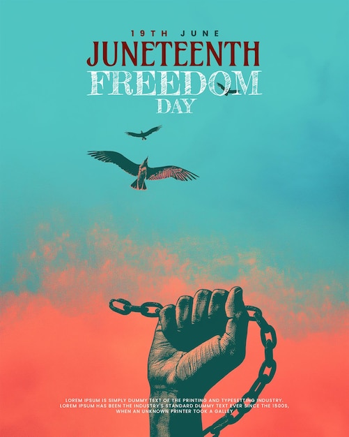 freedom day post design with Juneteenth theme