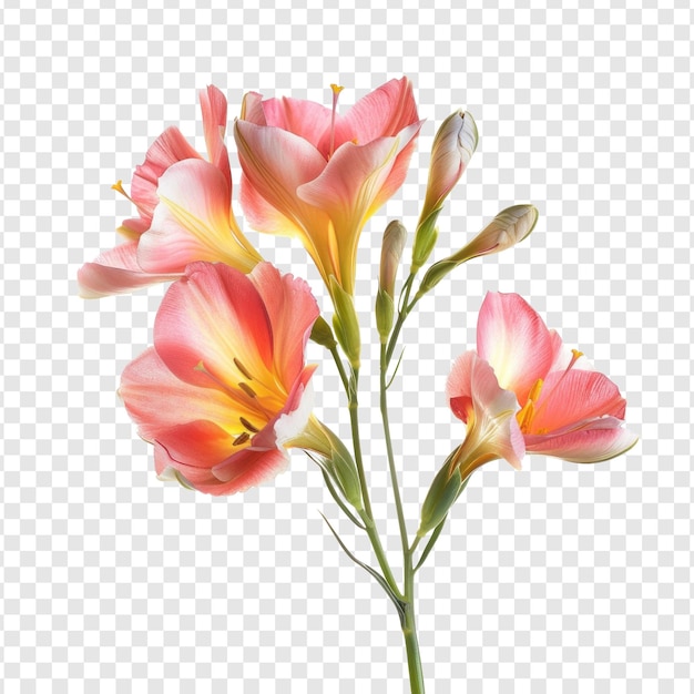 PSD freesia flower isolate on transparency background