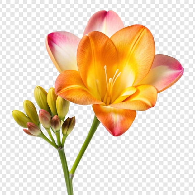 Freesia flower png isolated on transparent background